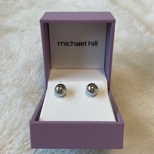 Michael Hill 7mm Patterned Stud Earrings in 10kt White Gold